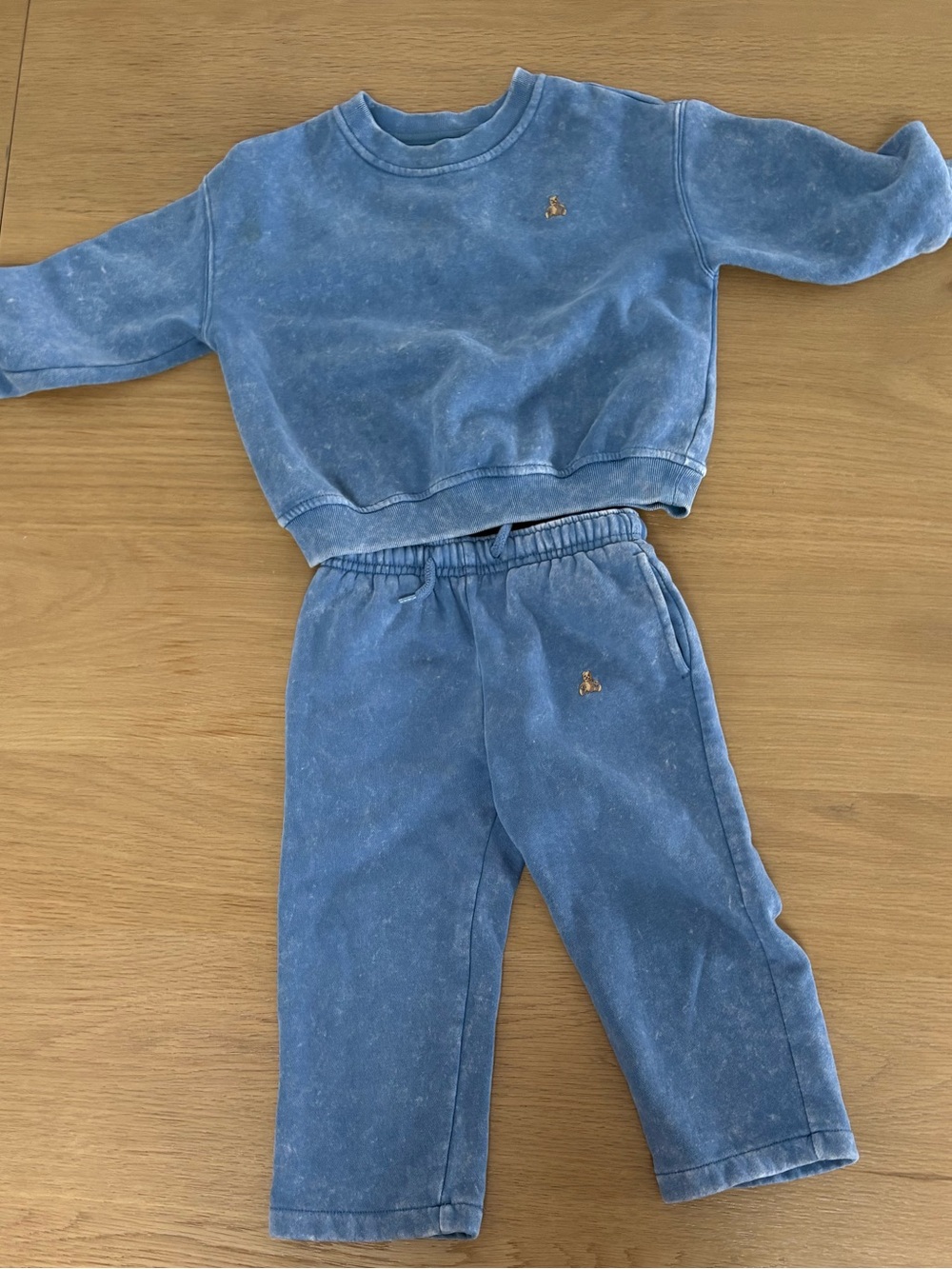 Gap kids toddler boy Washed Blue cotton Sweatshirt & Jogger pants 2pc Set